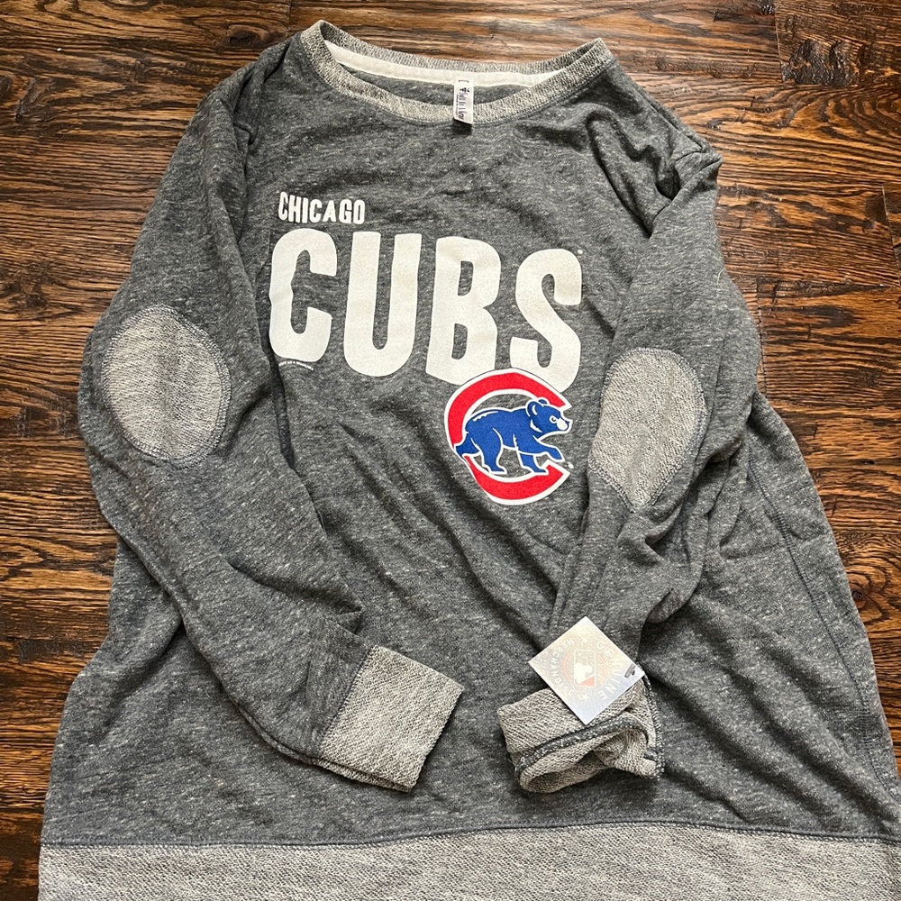 Chicago Cubs Women's Gray Crew Neck Sweater